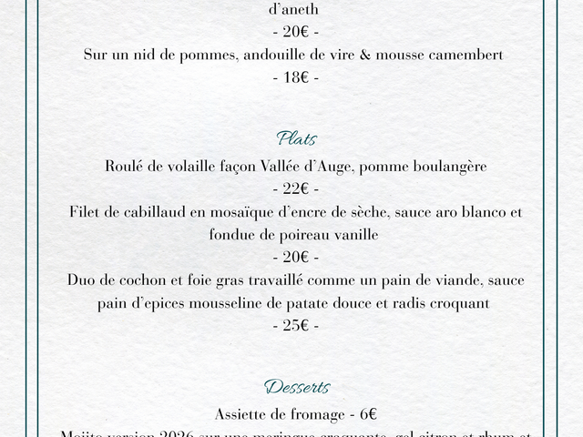 Restaurant - Le Madeleine par Cyril Coutin La Carte