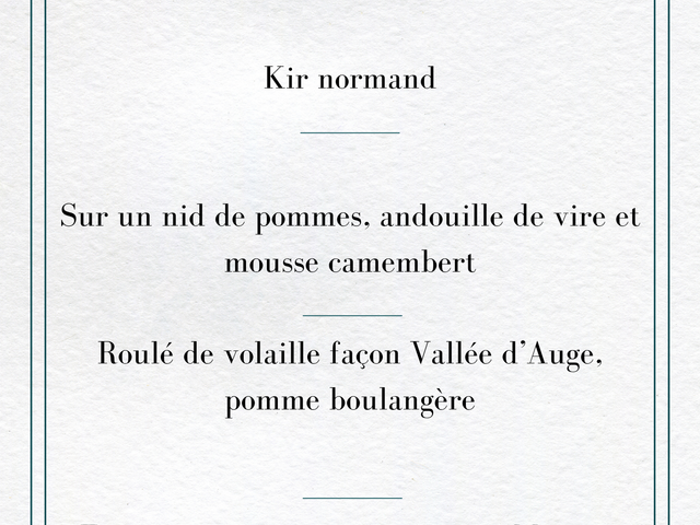 Restaurant - Le Madeleine par Cyril Coutin Menu Normand