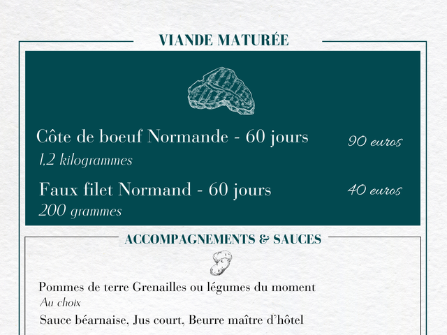 Restaurant - Le Madeleine par Cyril Coutin Viande maturée